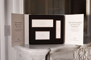 Lip Perfecting Set packaging showcasing luxury lip treatments and avant-garde skincare for lips.